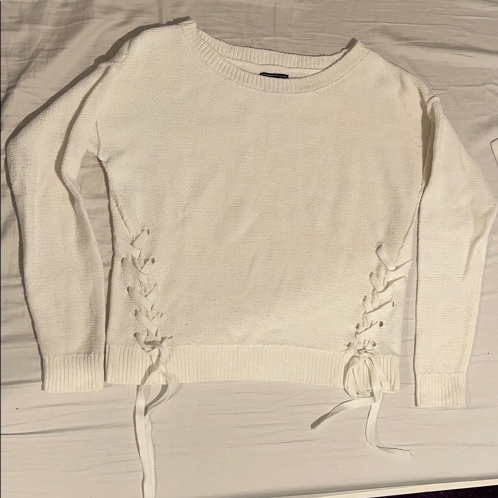 White Sweater with Lace